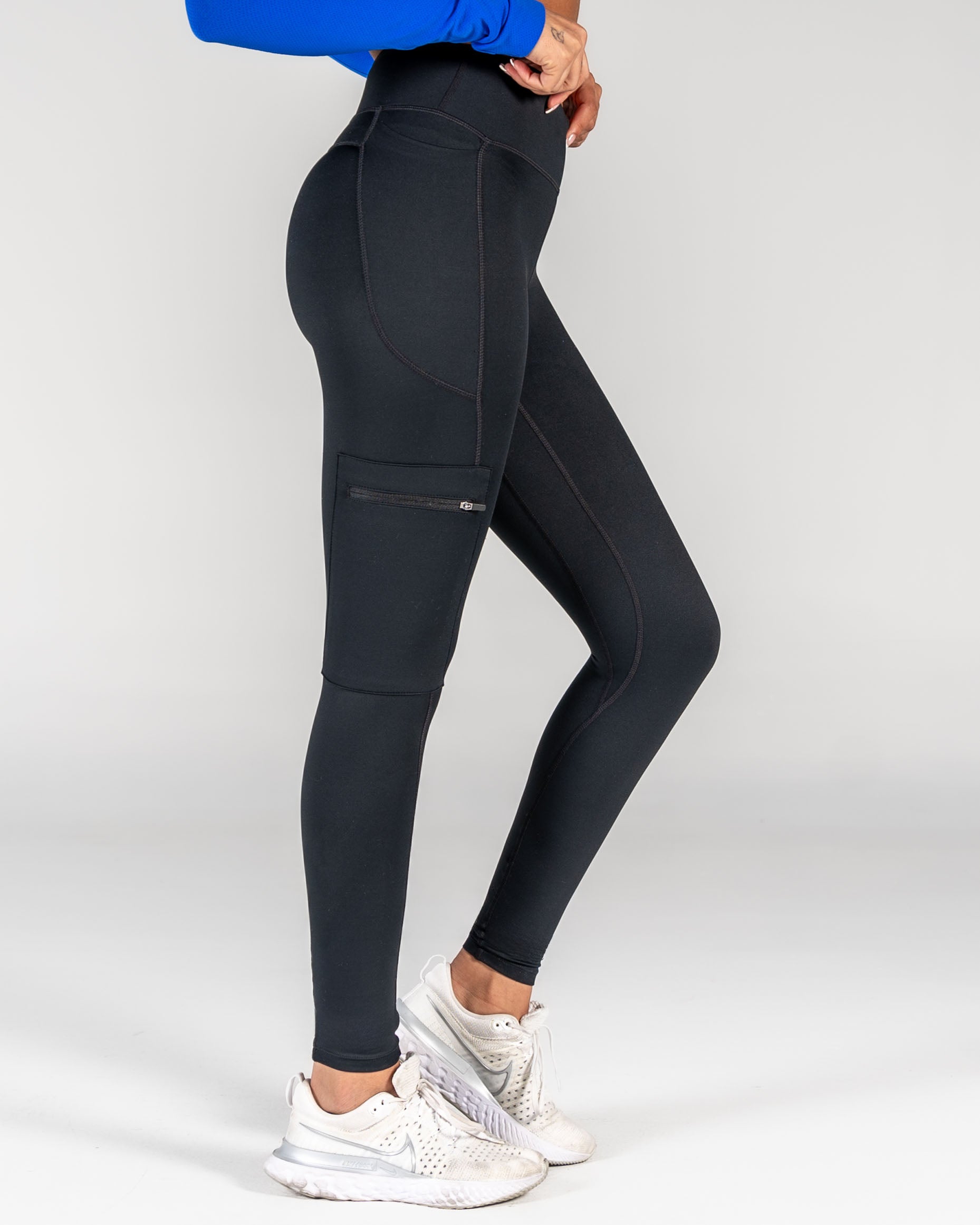 Cargo Capris Compression Leggings with Side Pockets