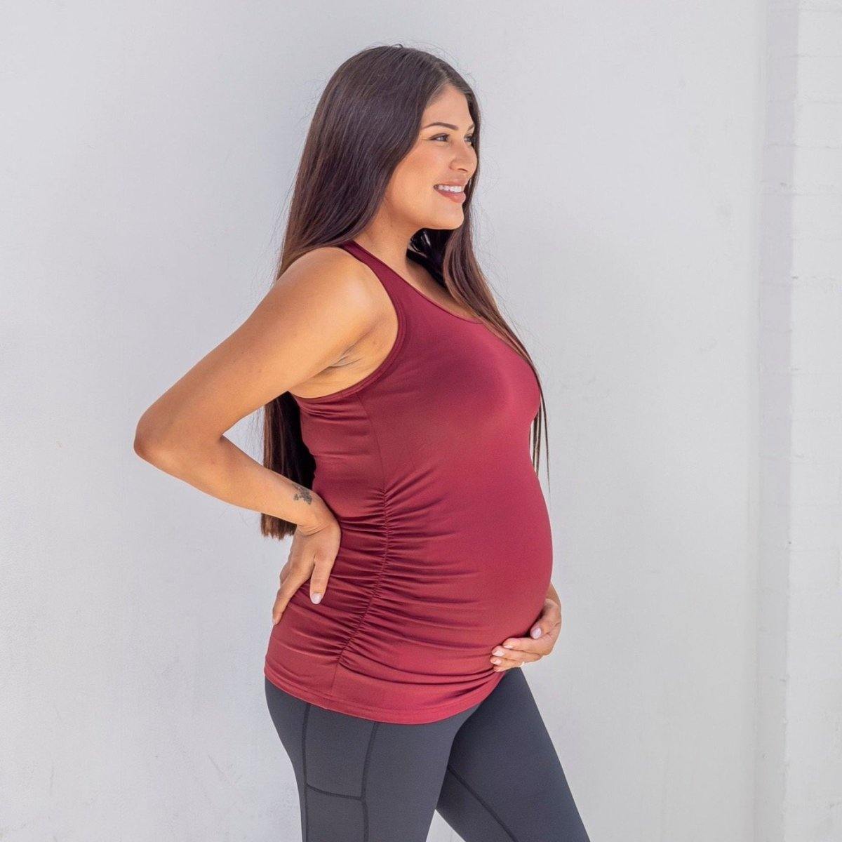 LJ Maternity Cropped Bump Active Tee, Pink