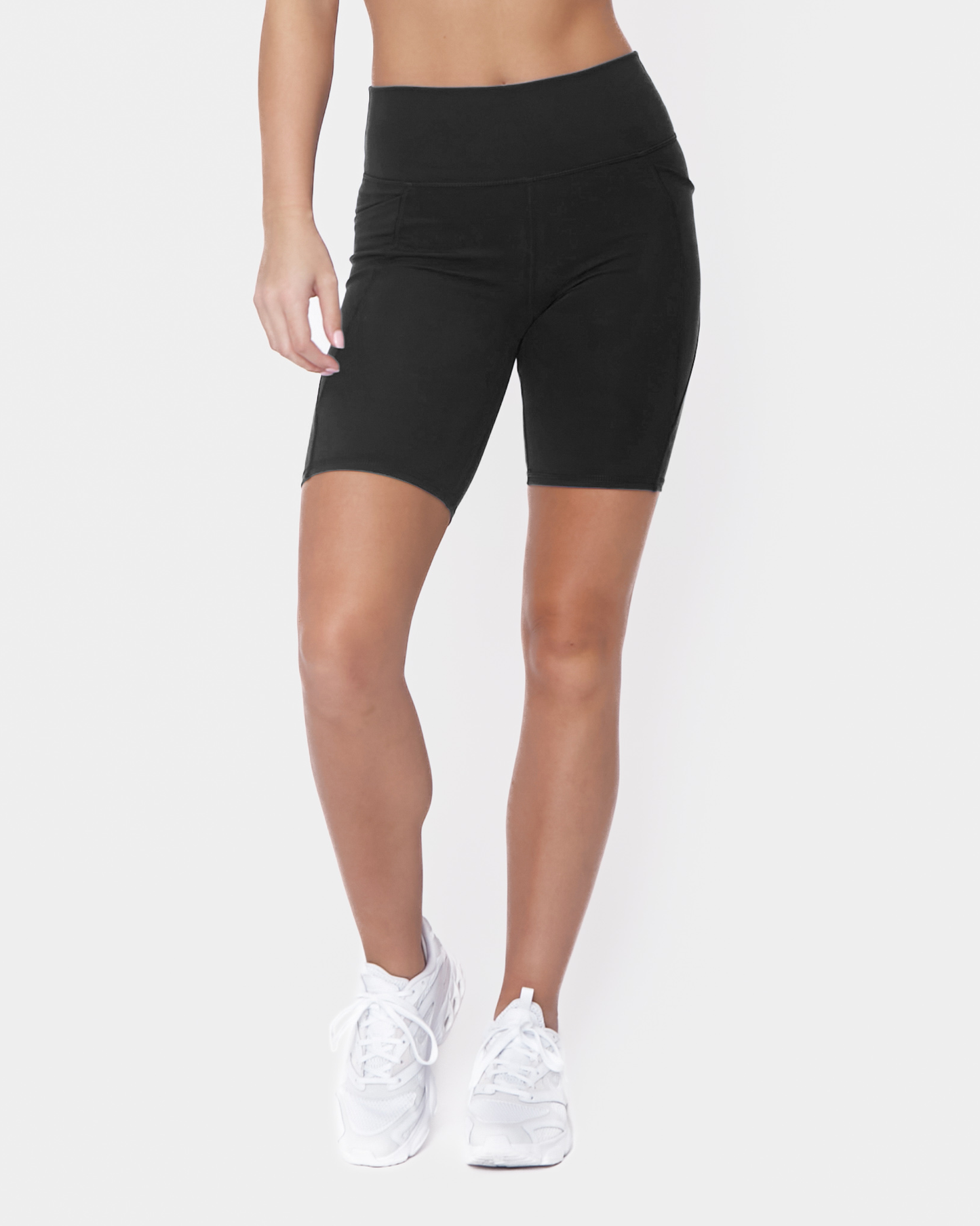 Senita Athletics Color Block Solid Black Athletic Shorts Size M