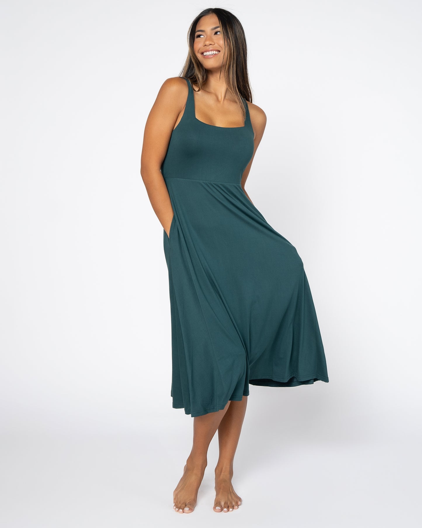 Empire Midi Dress - Juniper