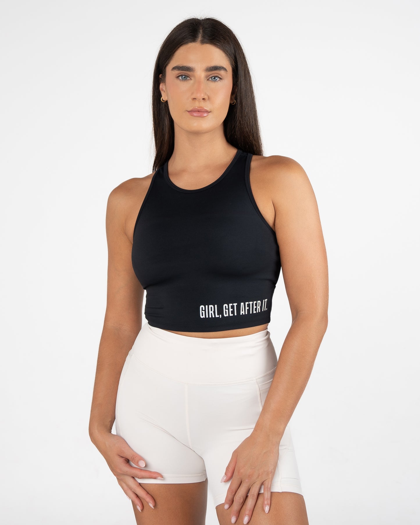 Malibu Crop Top  - Black (Girl, Get After It)