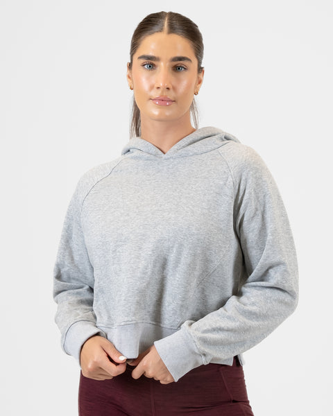 Classic Cropped Hoodie Heathered Gray Senita Athletics