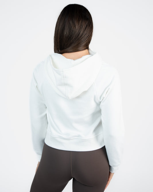 Classic Half Zip Up Hoodie - Sweet Cream