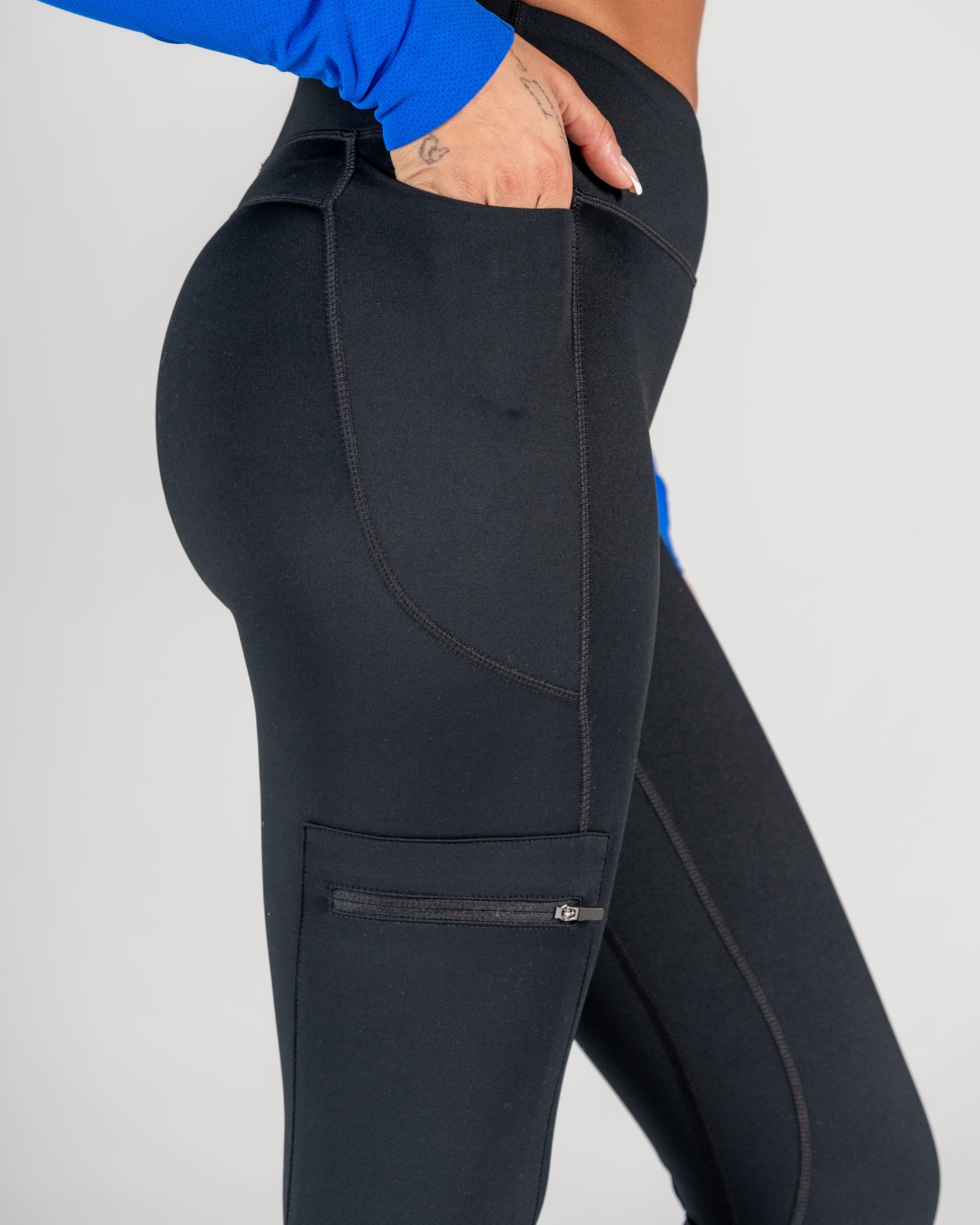 Senita Madelyn Black Workout Leggings Size XS Mesh Panels High Waist  Pockets