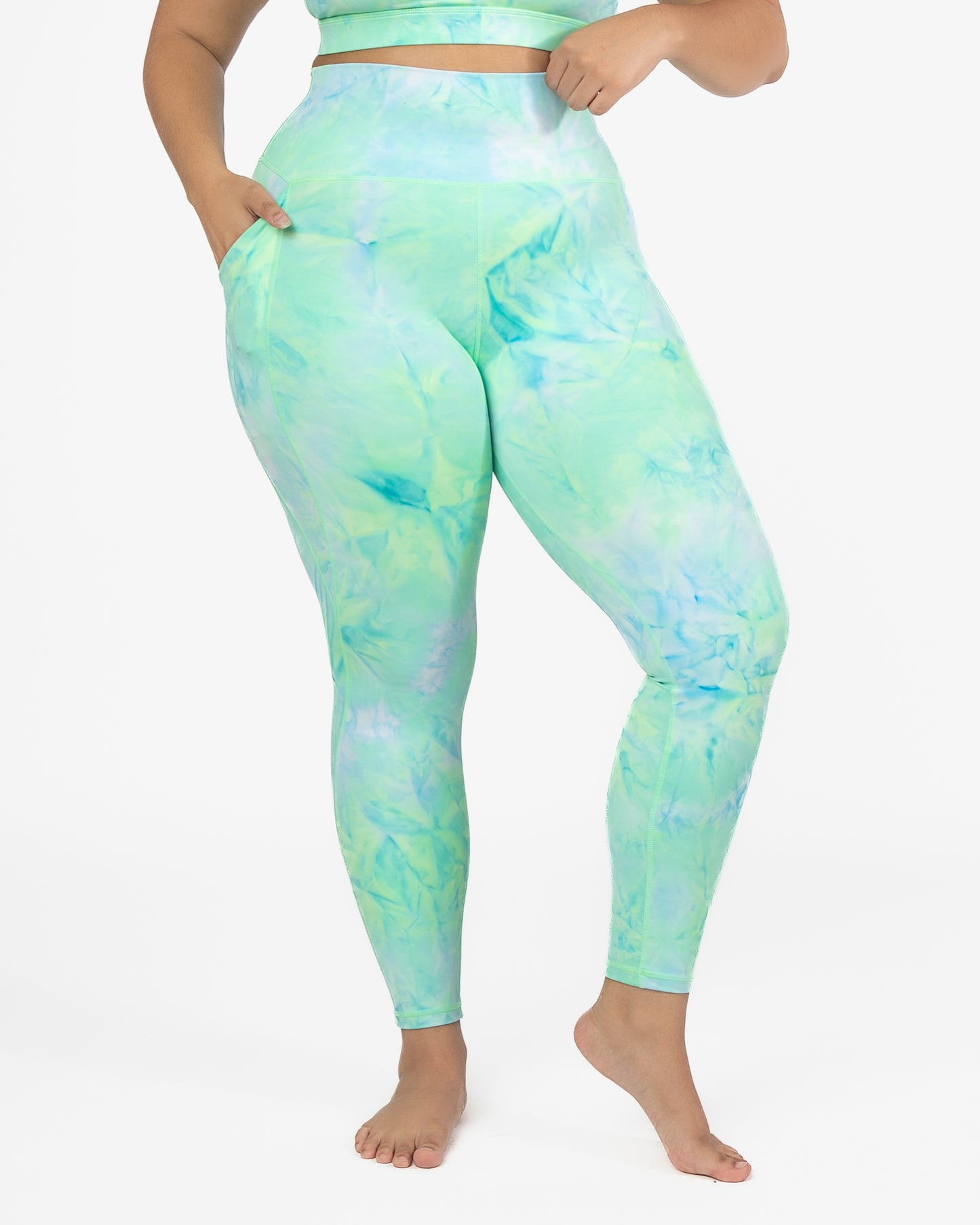 Lux Pace Leggings - Key Lime Tie Dye