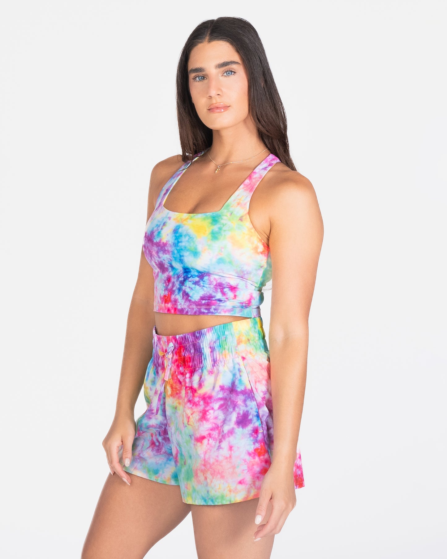 Lux Performance Crop - Rainbow Tie Dye