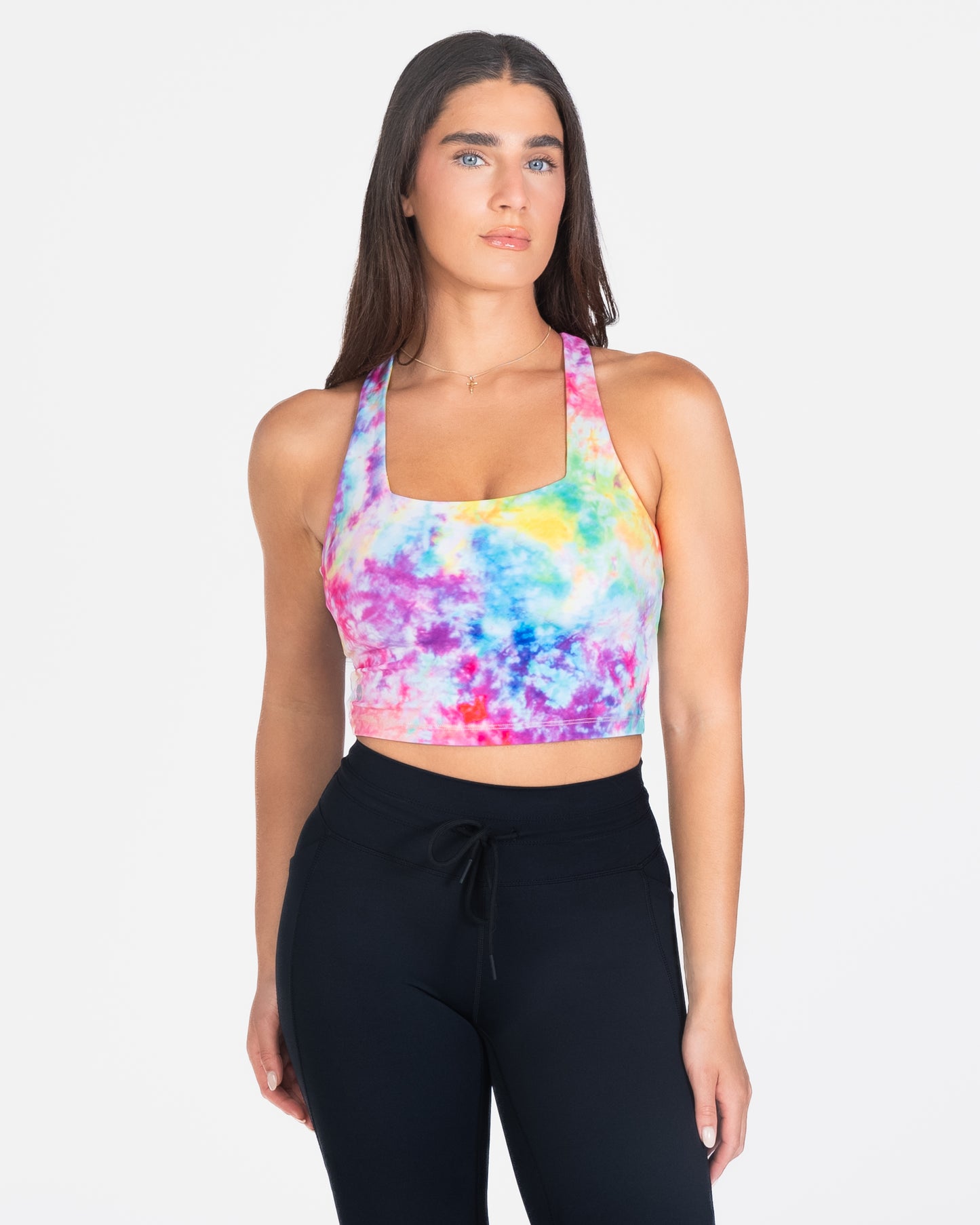 Lux Performance Crop - Rainbow Tie Dye