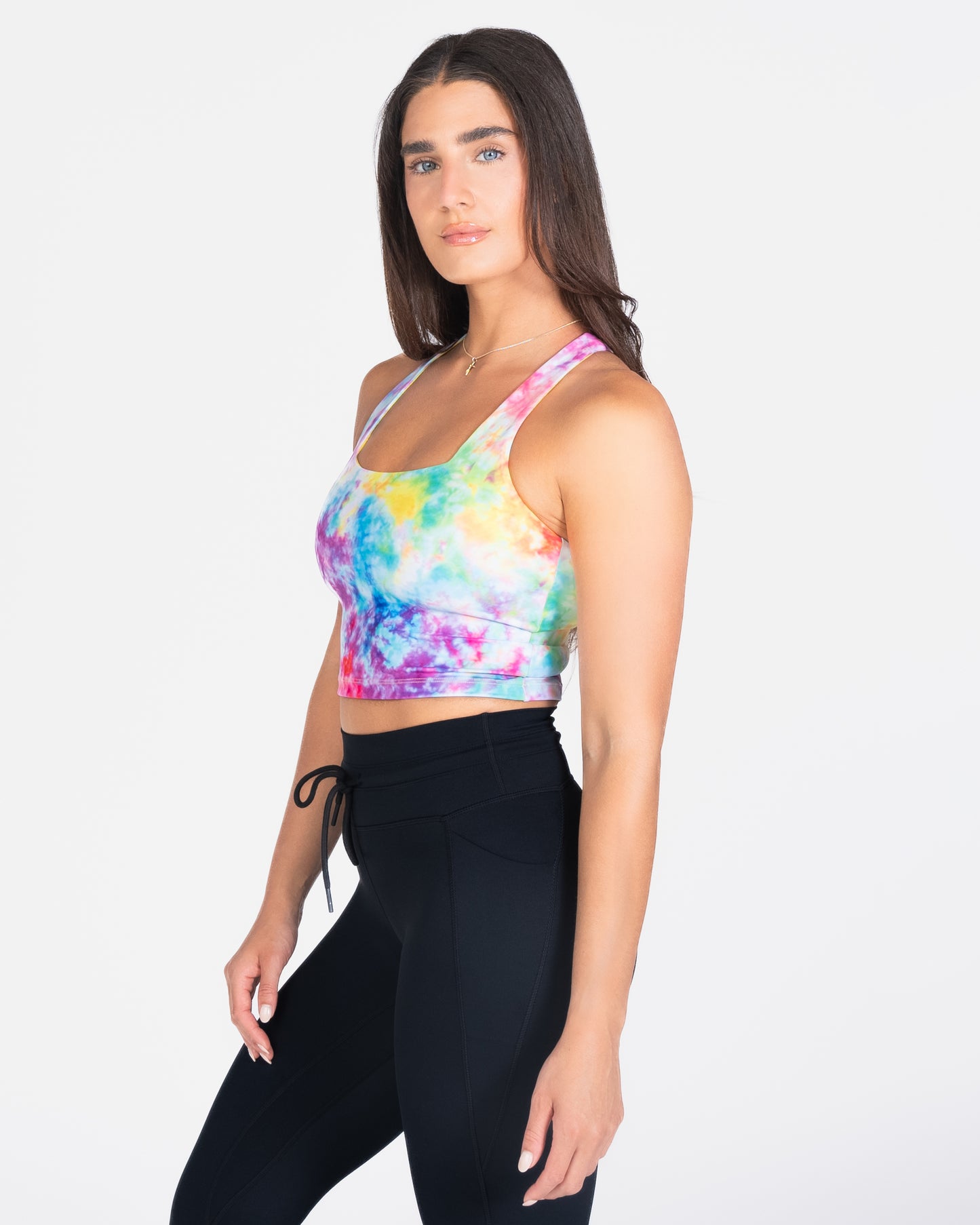 Lux Performance Crop - Rainbow Tie Dye