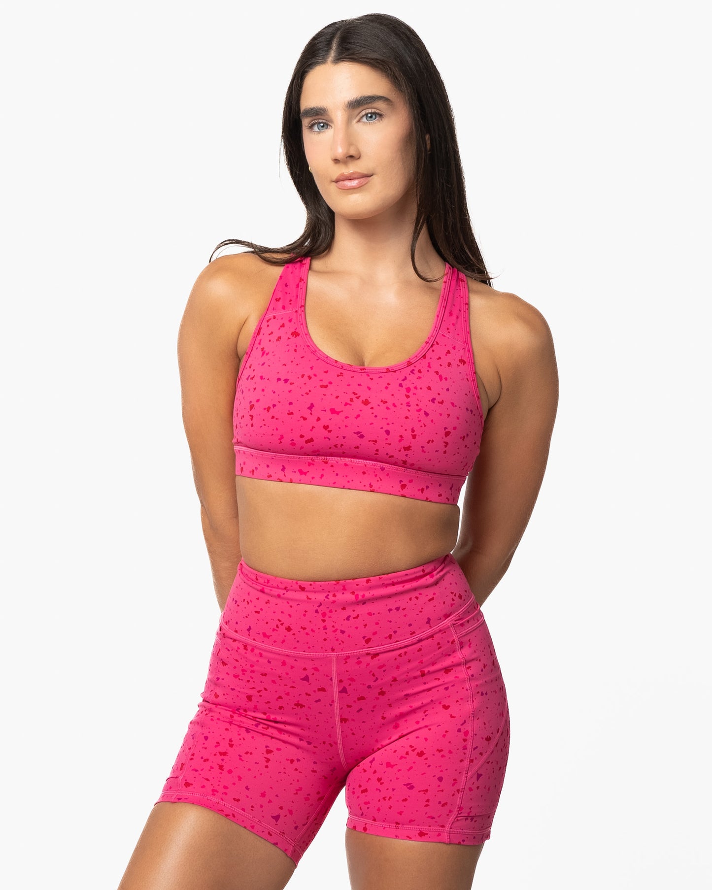 Lux Sarah Sports Bra - Hibiscus Terrazzo