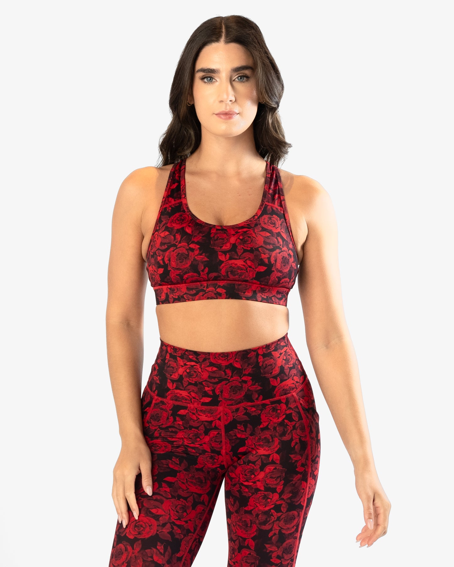 Lux Sarah Sports Bra - Red Roses