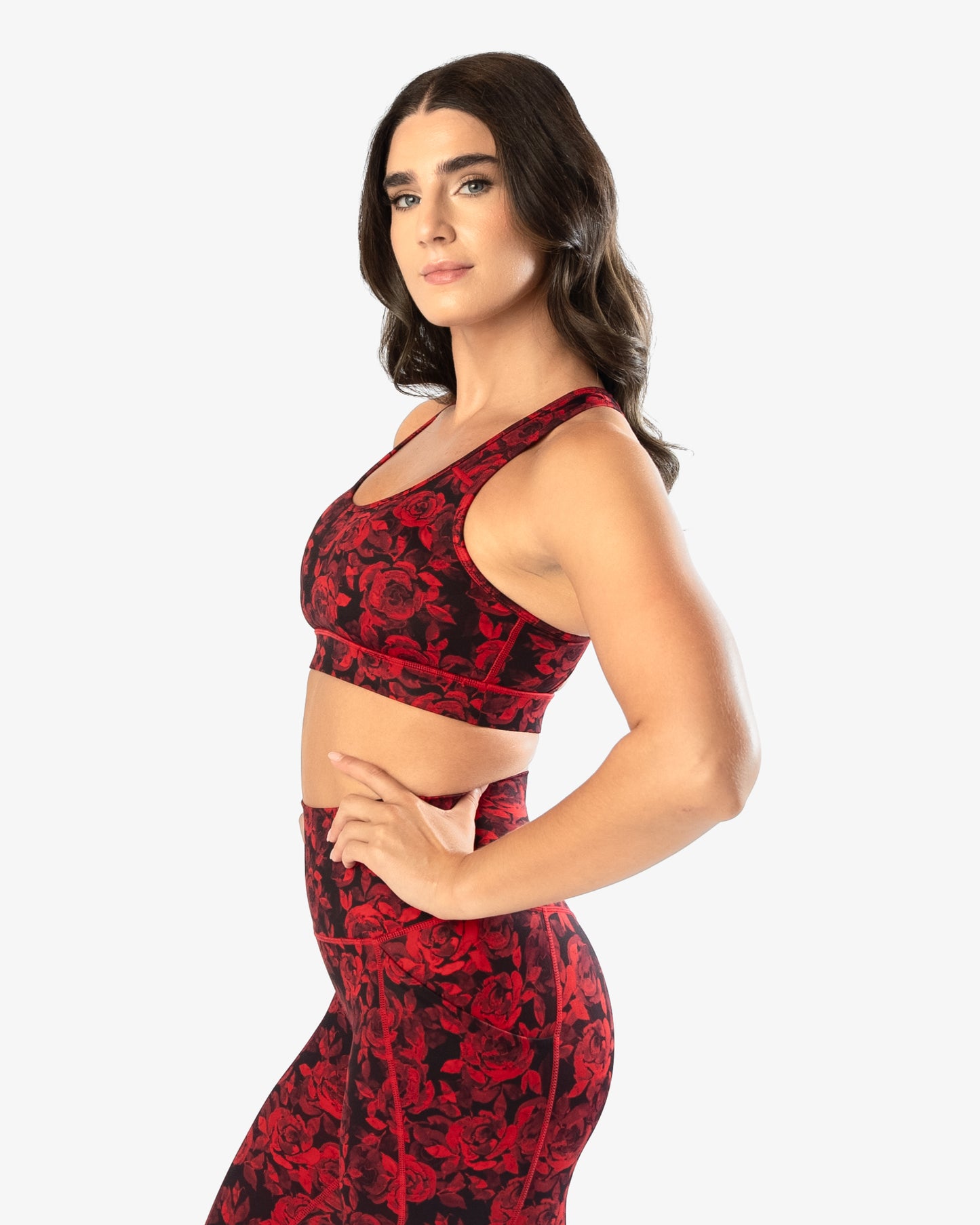 Lux Sarah Sports Bra - Red Roses