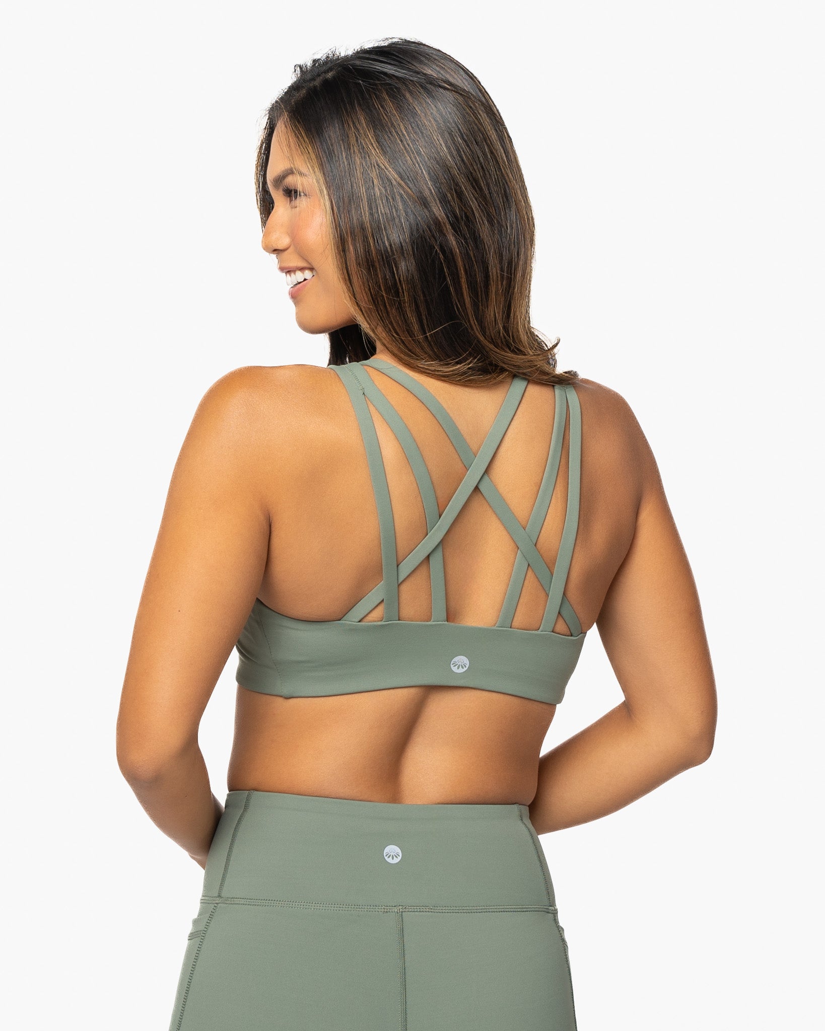 Lux Strappy Sports Bra - Olive