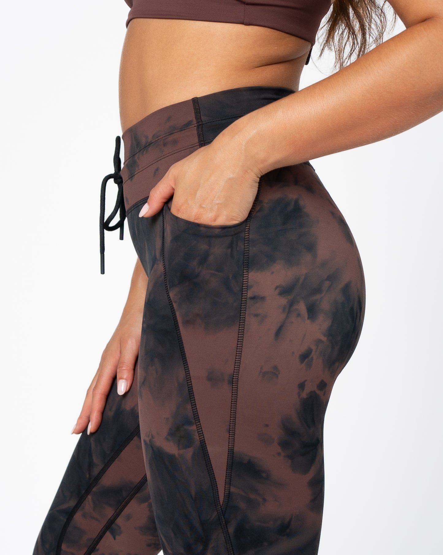 Lux Train Leggings II - Fossil / Black Tie Dye