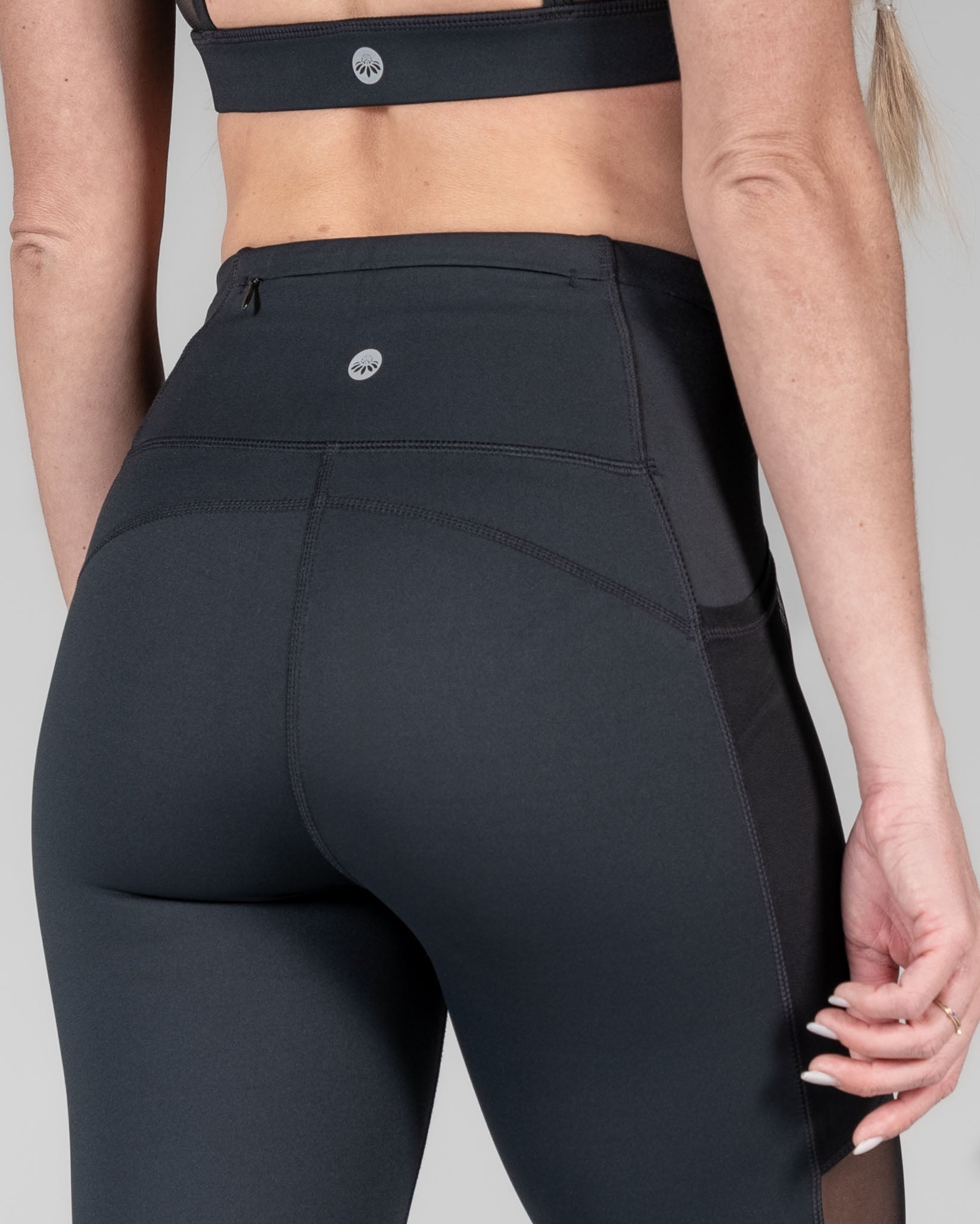 Lole Panna Multi Textured Legging BLACK Gray Mesh Detail Sz XS Athleisure  Yoga