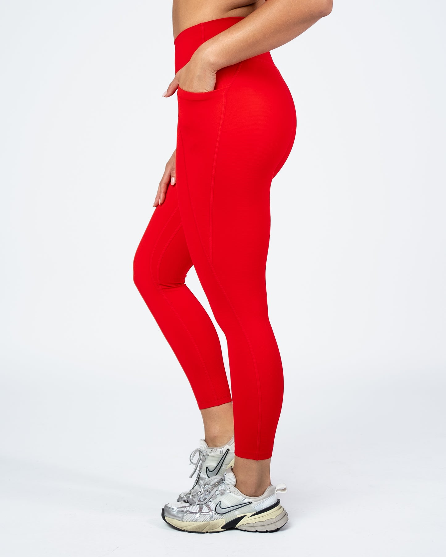 Ribbed Shakti 7/8 Leggings - Heartthrob