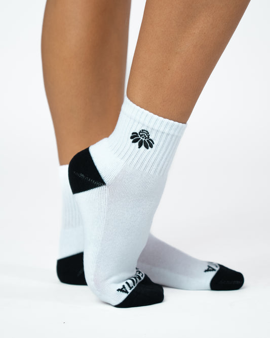 Senita Crew Socks - White/Black