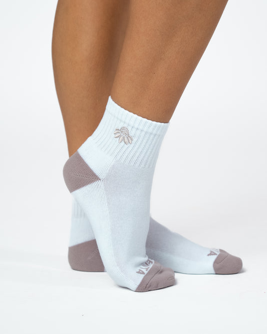 Senita Crew Socks - White/Portabella