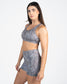 Lattice Back Sports Bra - Grey Peacock