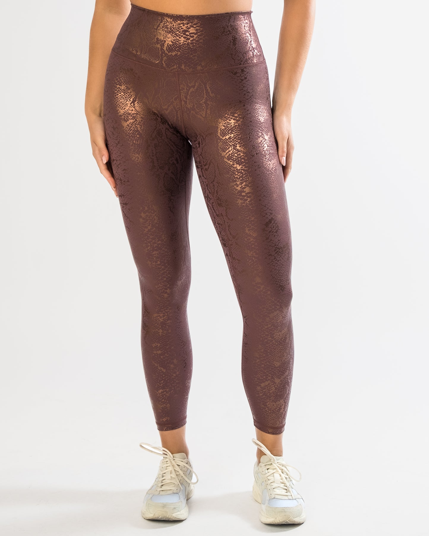 Skin Salutation Leggings - Fossil/Rose Gold Snake Foil