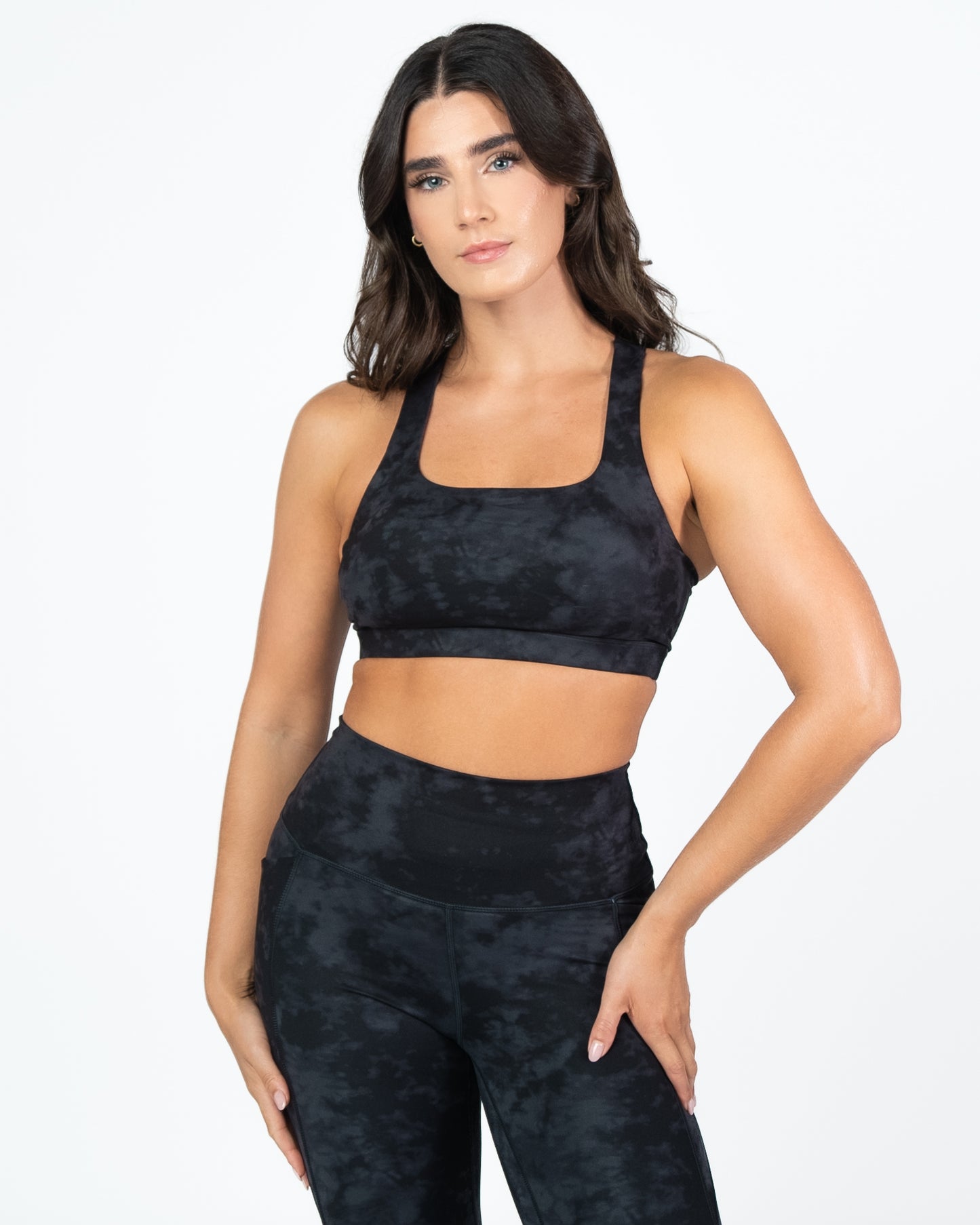 Square Neck Bra - Onyx Tie Dye