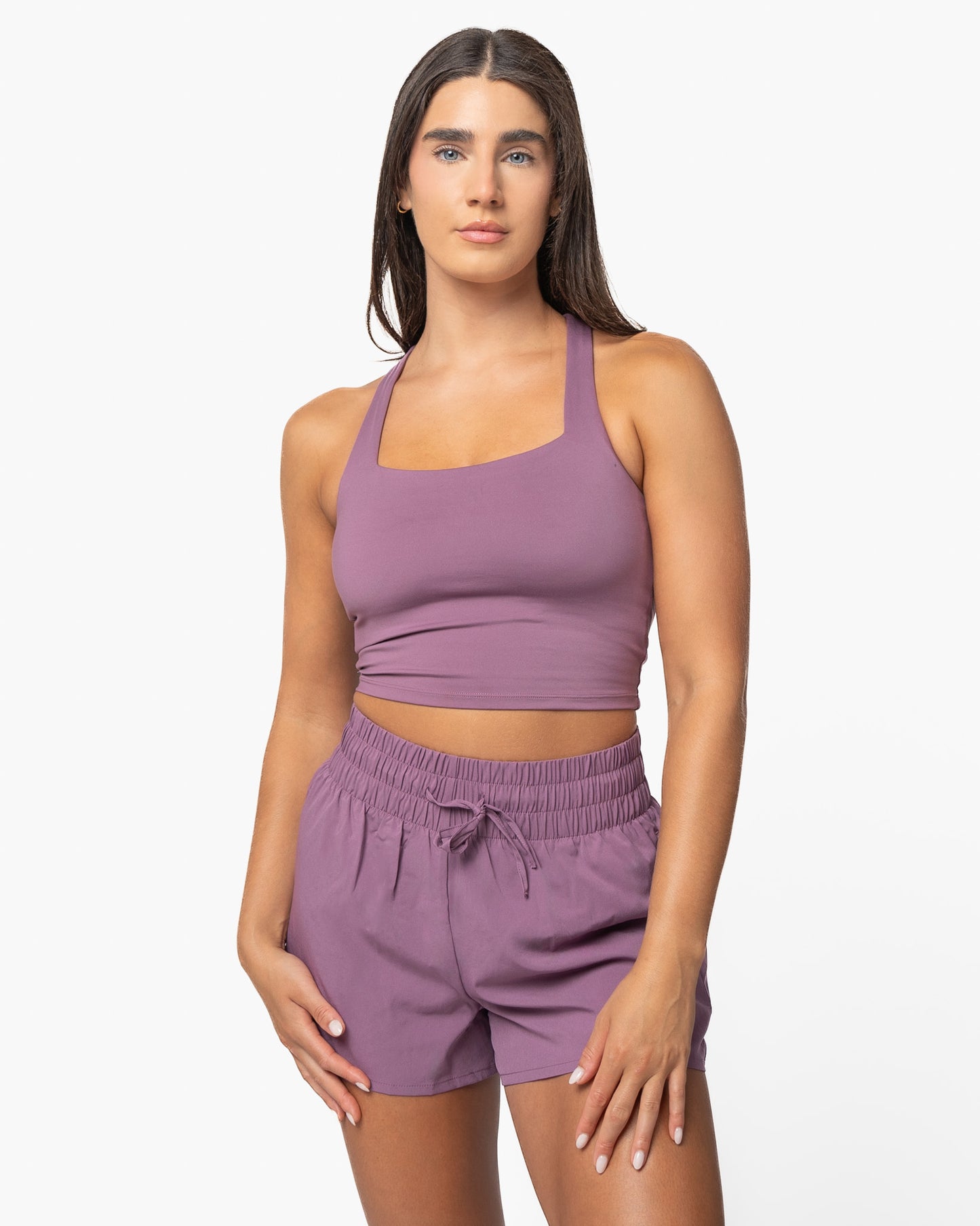 Skin Twist Back Crop - Hazy Lilac