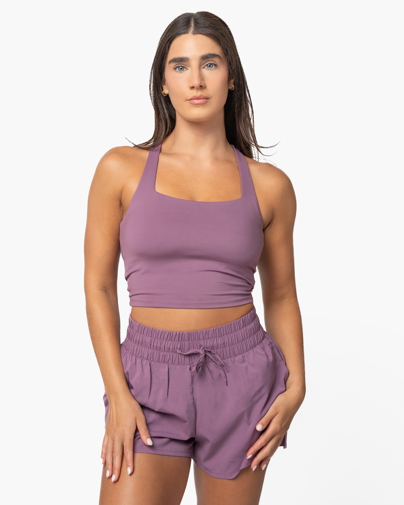 Skin Twist Back Crop - Hazy Lilac