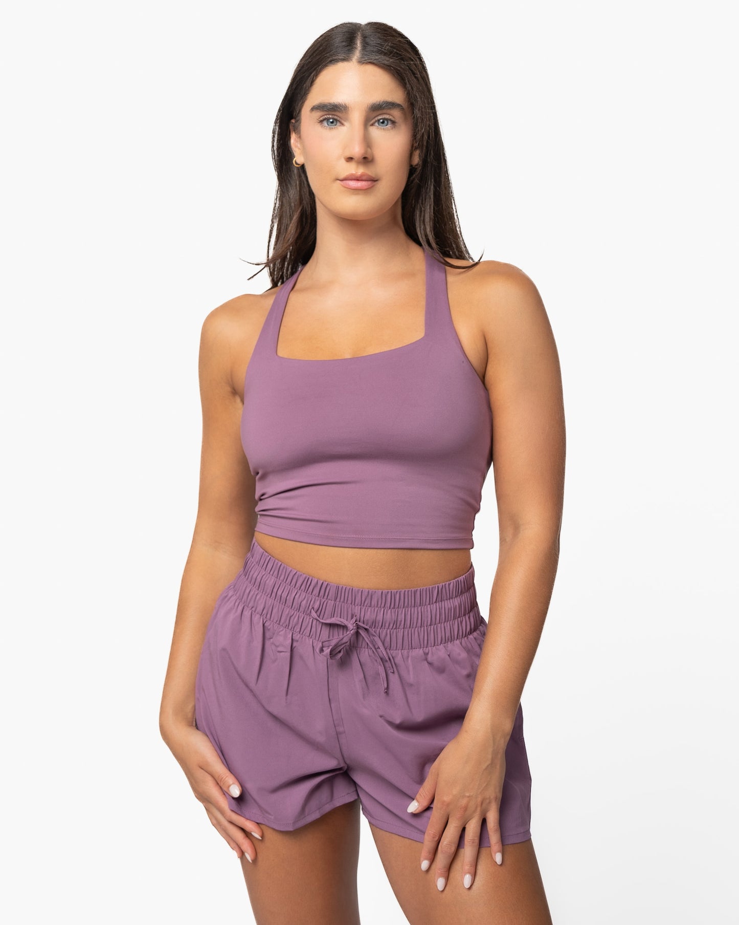 Skin Twist Back Crop - Hazy Lilac