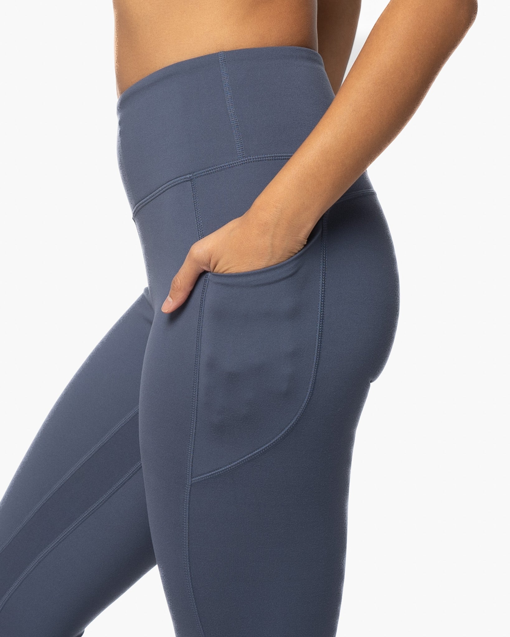 High Waisted Vinyasa 7/8 Leggings - Light Navy