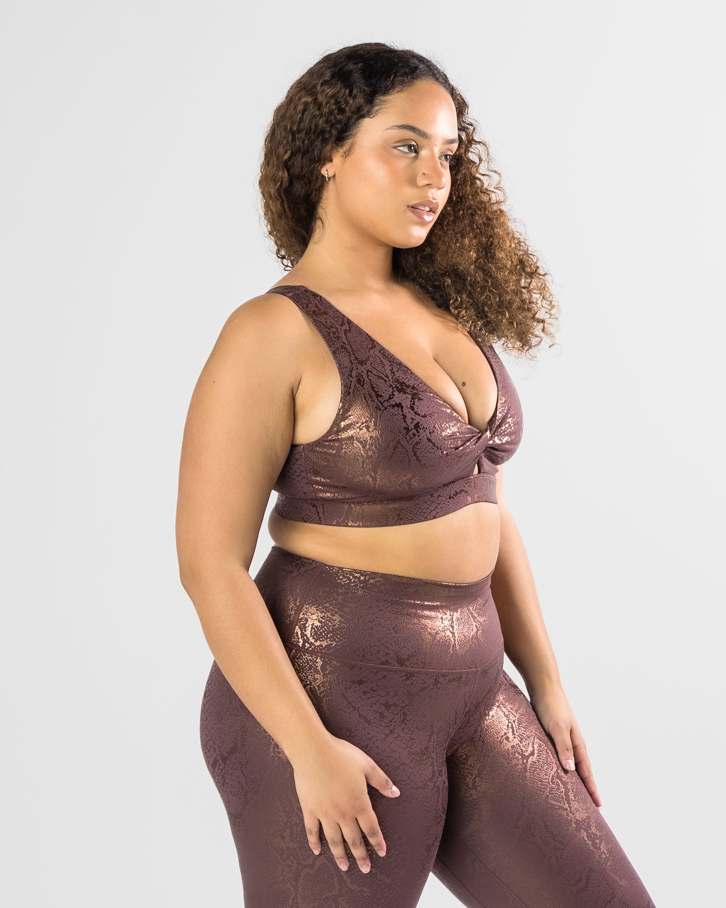 Skin XO Bra - Fossil/Rose Gold Snake Foil