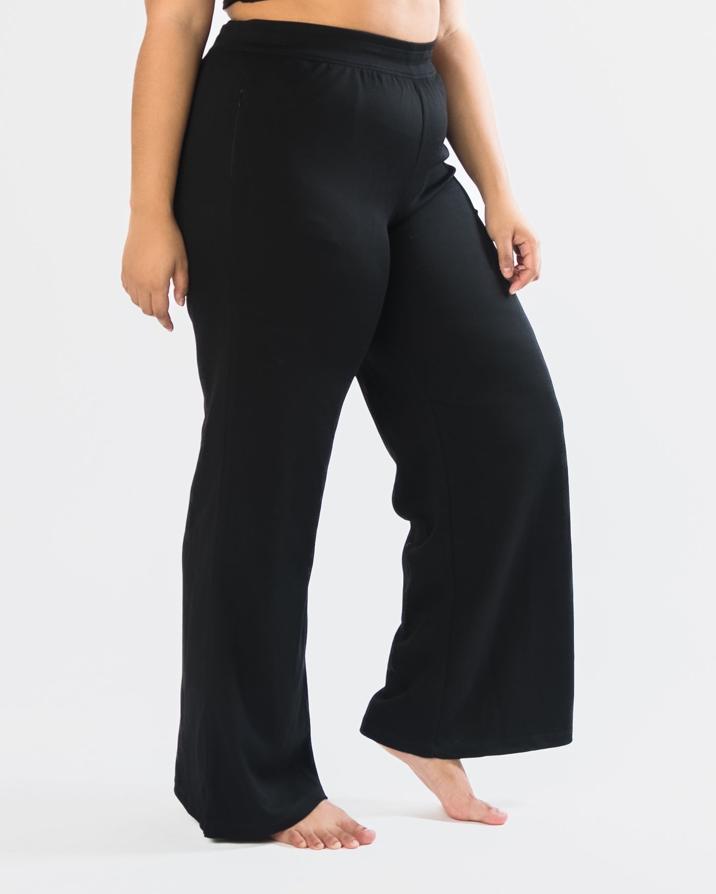 Soft Scuba Wide Leg Pant - Black