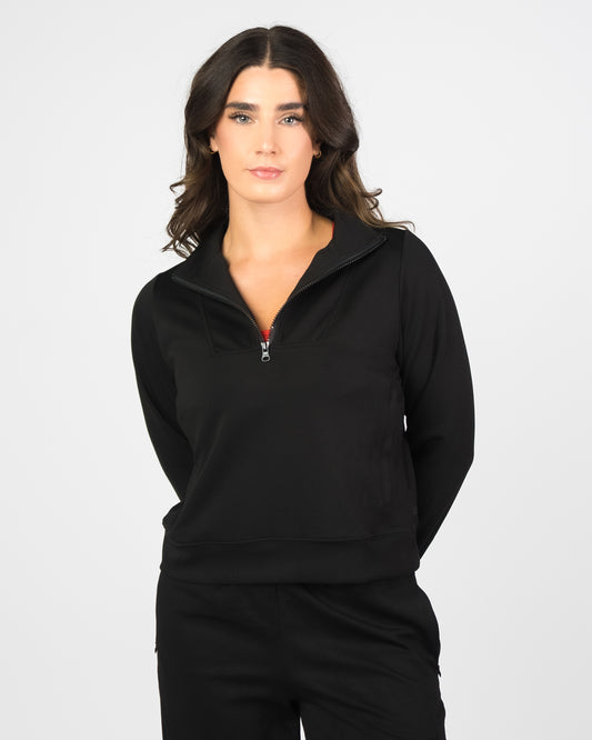 Soft Scuba Quarter Zip - Black