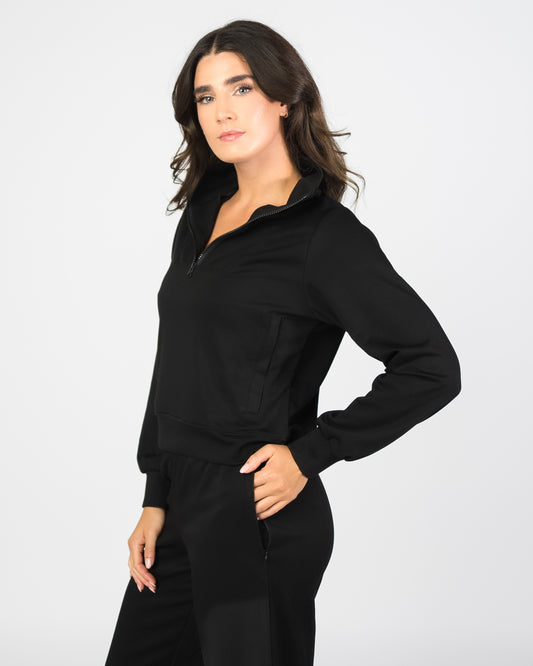 Soft Scuba Quarter Zip - Black