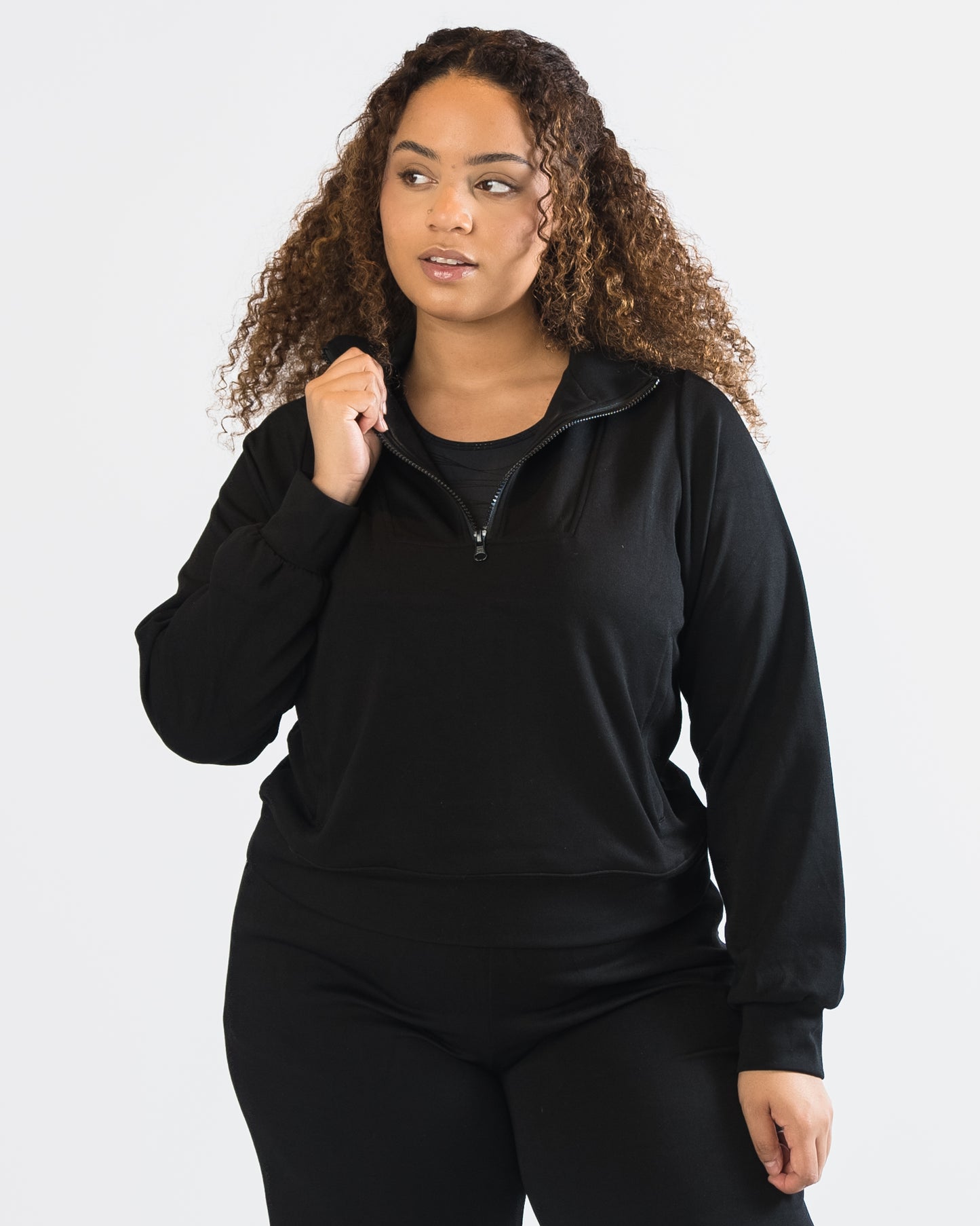 Soft Scuba Quarter Zip - Black