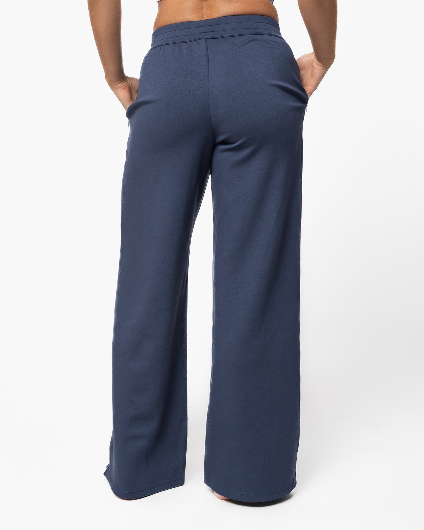 Soft Scuba Wide Leg Pant - Light Navy