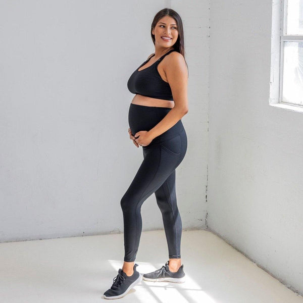 Maternity Capri Leggings Over The Belly Butt Lift -Soft Non-See-Through  Workout Pregnancy Pants for Women White at  Women's Clothing store