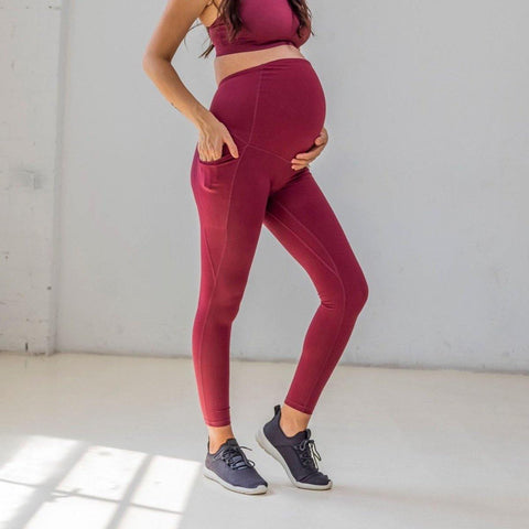 Motherhood Maternity | Pants & Jumpsuits | Motherhood Maternity Burgundy  Seamless Compression Comfort Waist Leggings Large | Poshmark