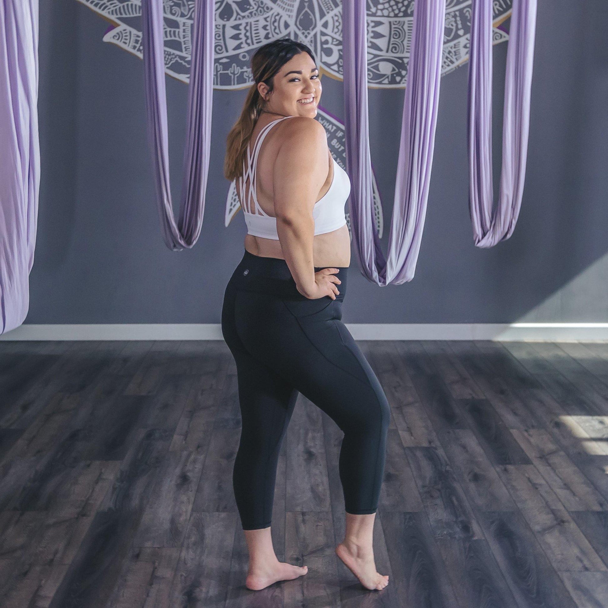  Loyalt Womens High Waist Yoga Pants Capris Plus Size